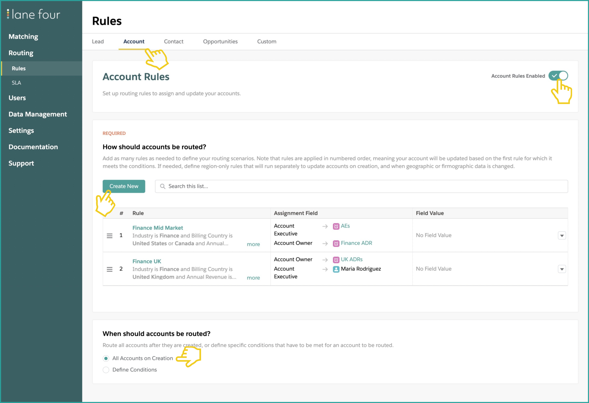 How do I set up Account Rules?
